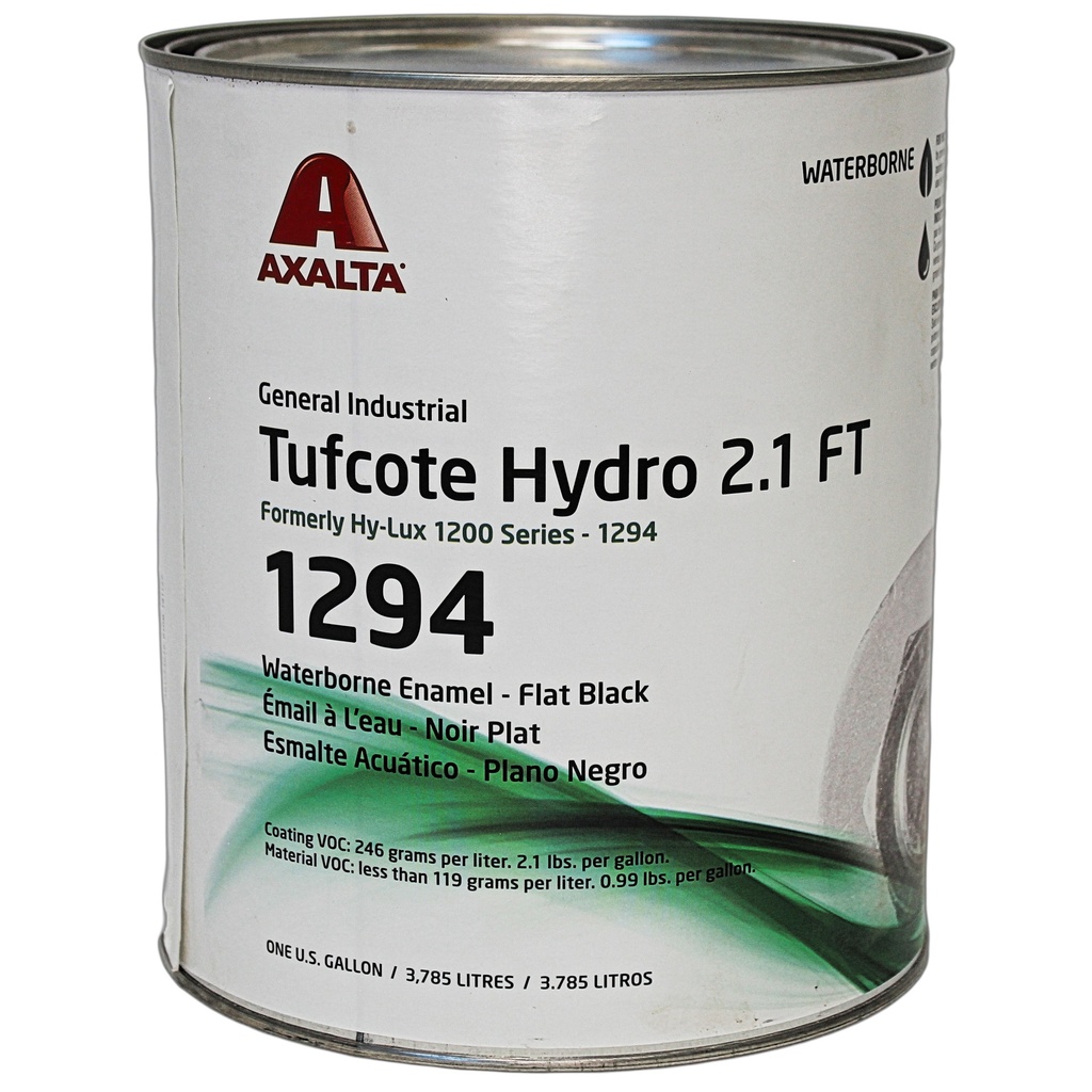 Axalta 1294 GA Tufcote Hydro 2.1 Flat Black, Acrylic Topcoat 