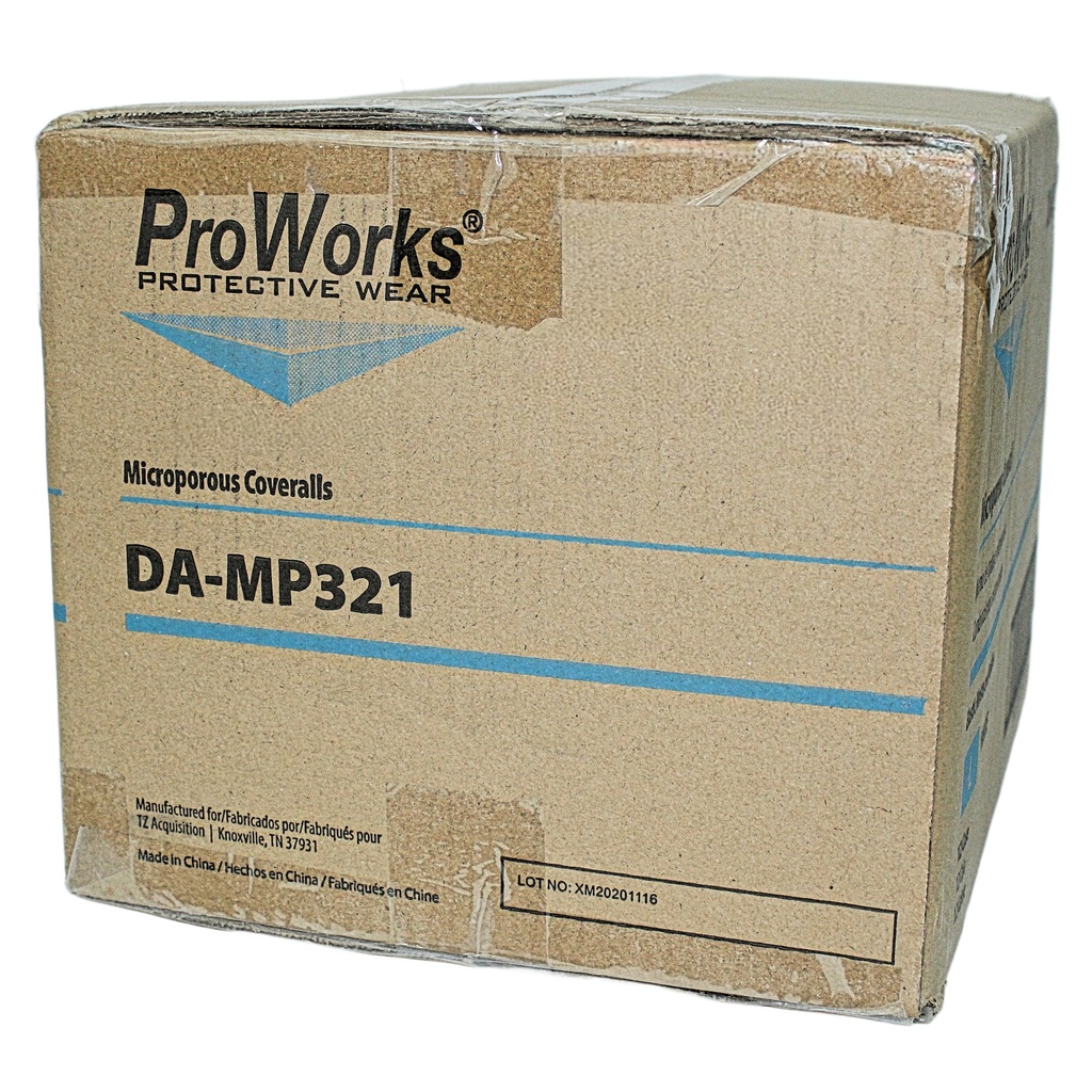 Coveralls-White, Breathable Liquid and Particulate w/o hood-Large