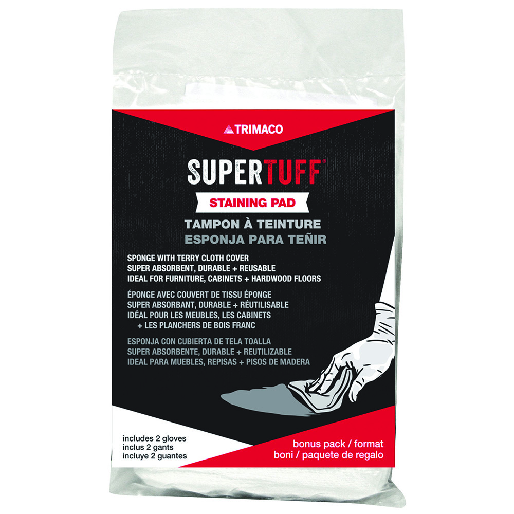 Trimaco SuperTuff Staining Pad Sponge -Includes 2 vinyl gloves 