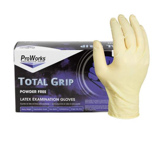 ProWorks Total Grip Latex Exam Gloves 8 mil, Large