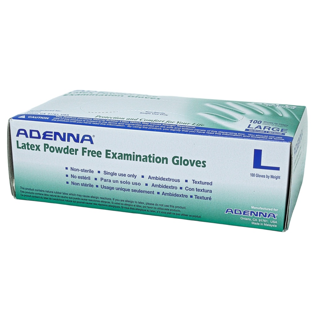 Gold Natural White Latex Exam Gloves 6 mil, Large
