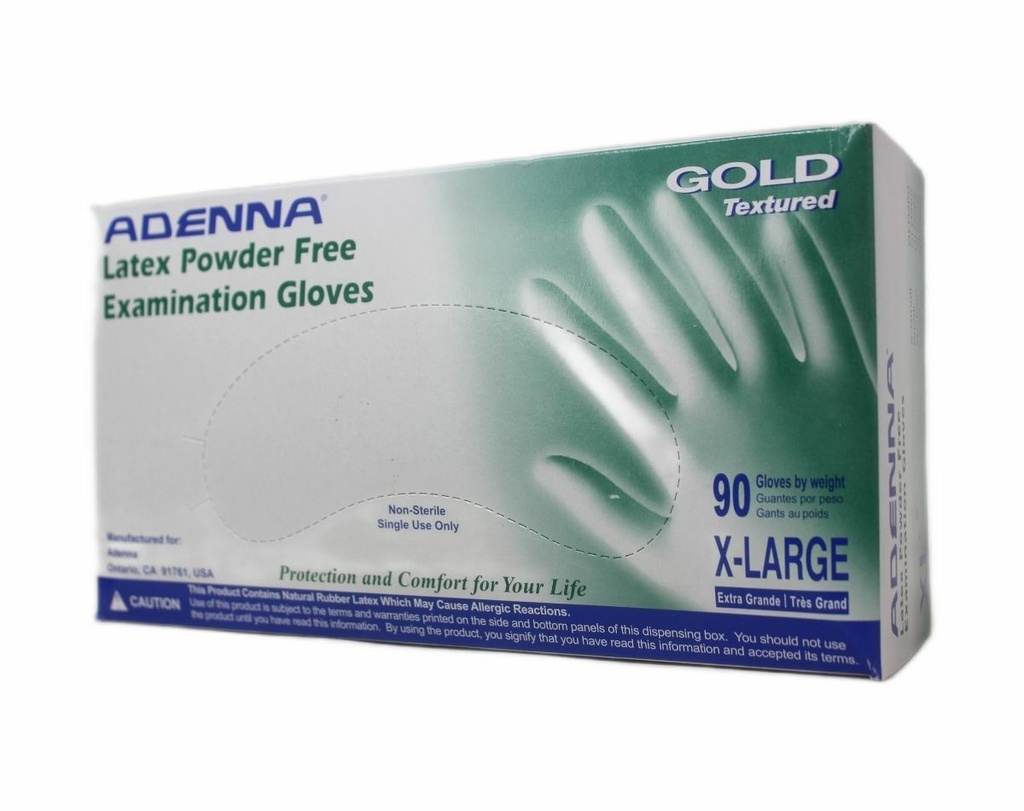 Gold Natural White Latex Exam Gloves 6 mil, X-Large