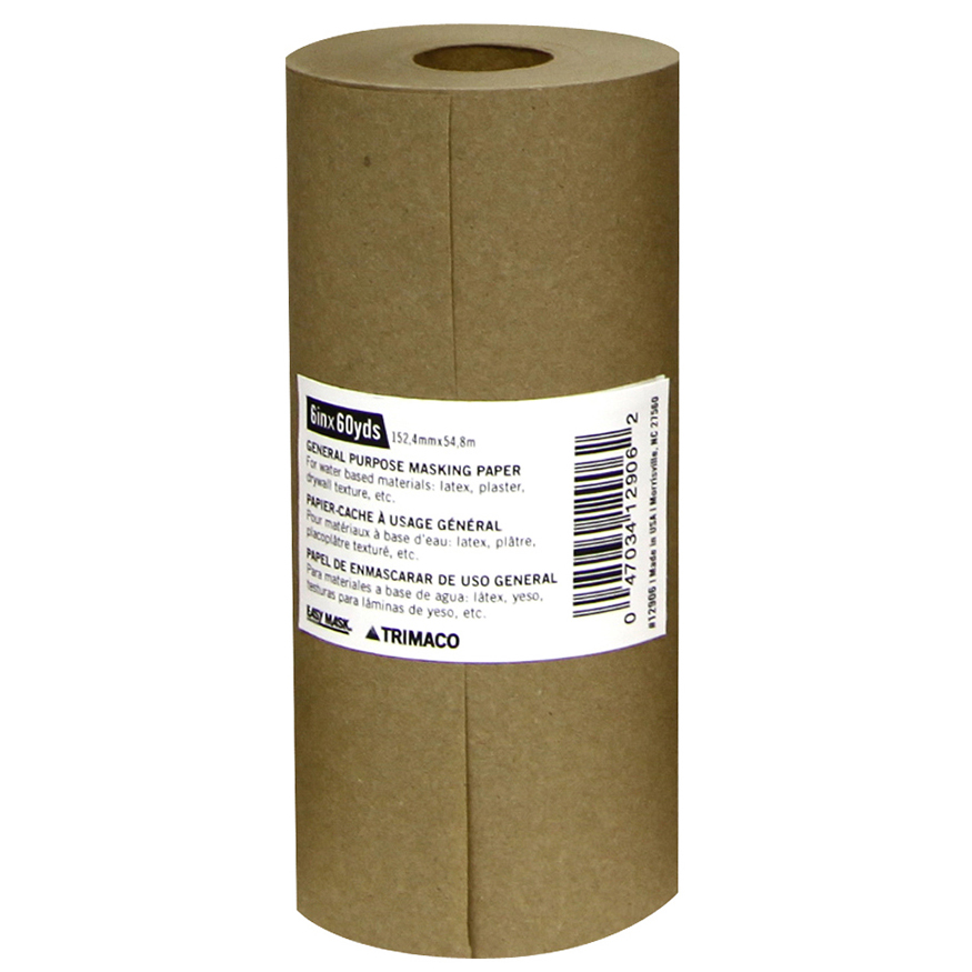General Purpose Masking Paper 6"x180' Trimaco, Brown
