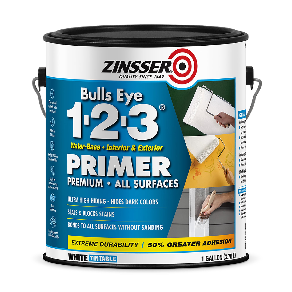 Zinsser White Bulls Eye 1-2-3 Water-Based Stain Blocking Primer/Sealer