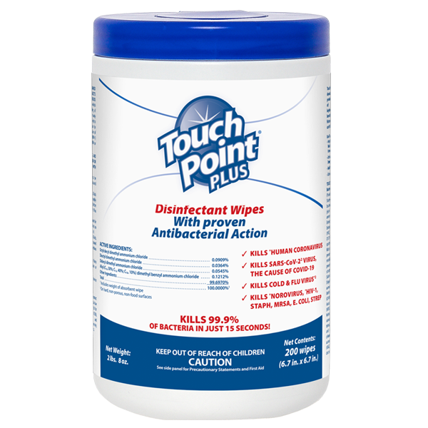 Touch Point Plus Disinfectant Wipes 6.7 x 6.7 