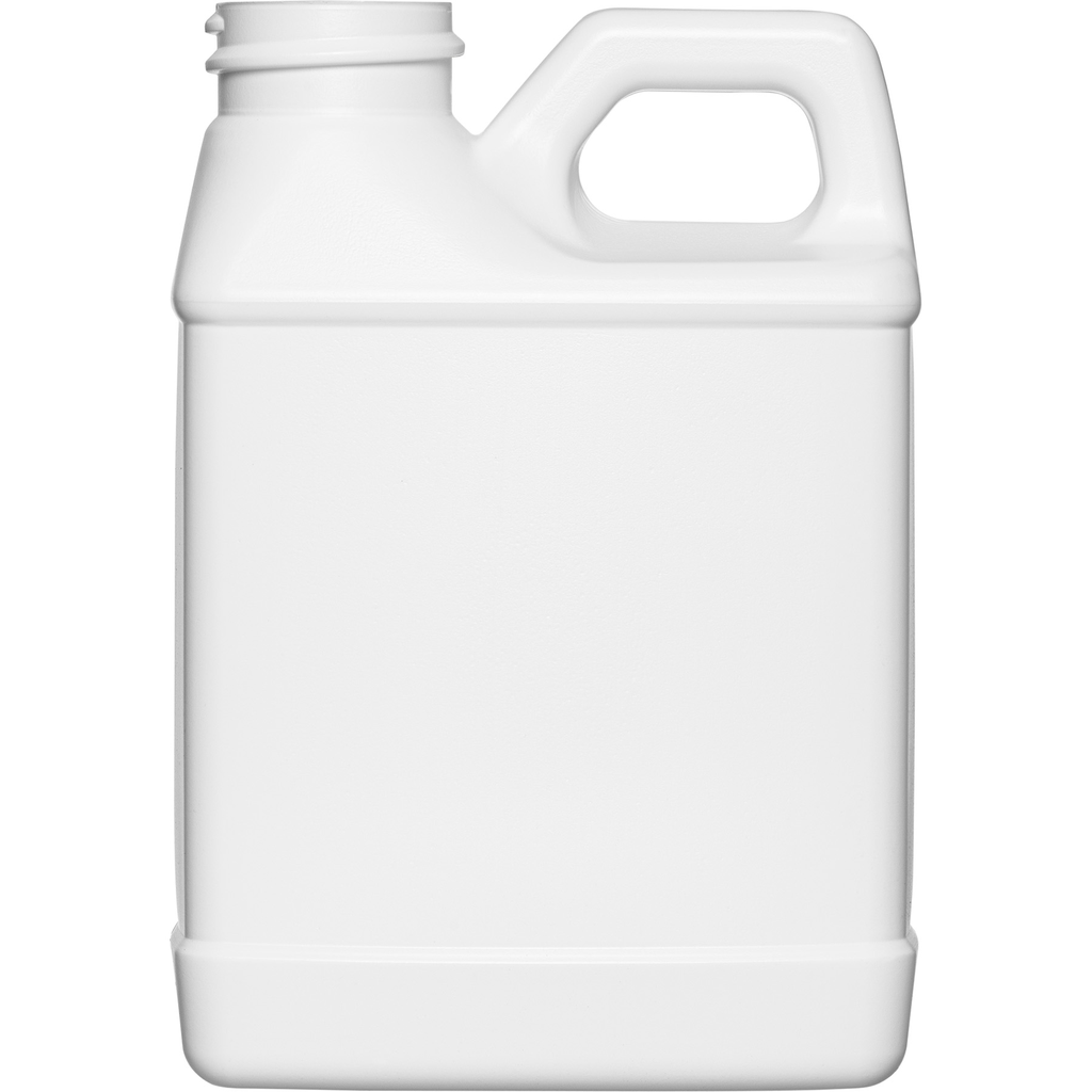 8 oz. White HDPE Plastic F-Style Bottle, 28mm 28-400