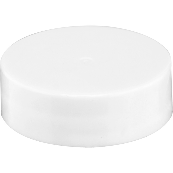 White Smooth Plastic Cap, 33mm 33-400, w/HIS Liner for HDPE