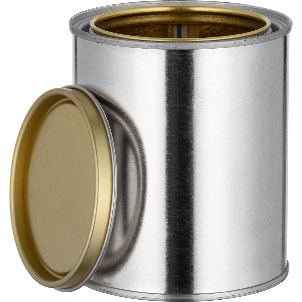 Metal Can with Lid, Gold Phenolic Lined, Pint