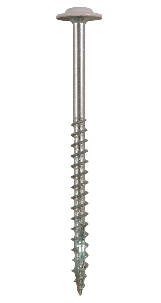 #10-9x3" Square/Phillips Round Washer Head Coarse Thread Double Type17 Zinc Plated (Heads Painted White)