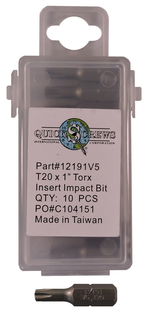 T20x1" Torx Insert Impact Drive Bit