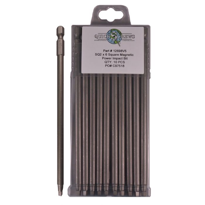 SQ2x6" Square Power Magnetic Impact Drive Bit 