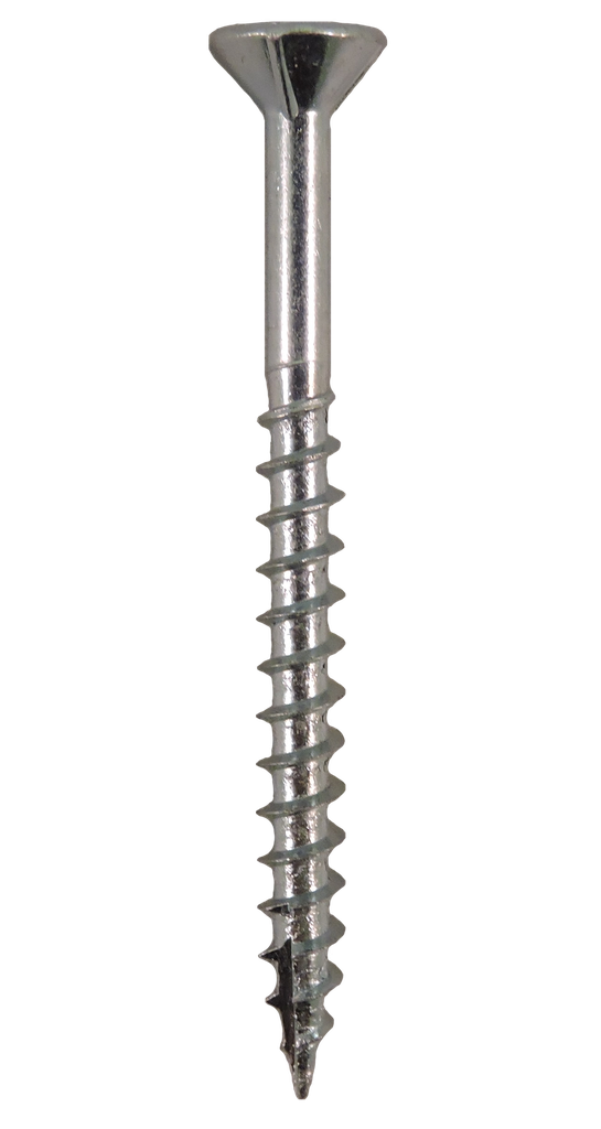 #9-10x2 1/2" Square/Phillips Flat Head With Nibs under Head Coarse Thread Type 17 Zinc Plated Screws (#8 Head O.D.)
