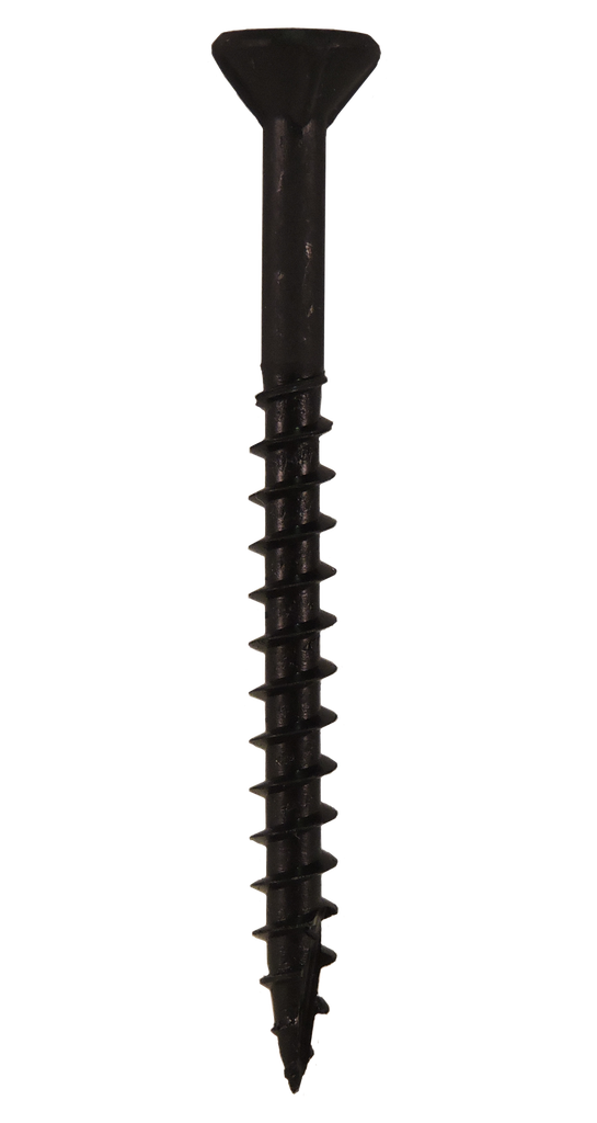 #9-10x2 1/2" Square/Phillips Flat Head With Nibs under Head Coarse Thread Type 17 Black Phosphate/Wax Screws (#8 Head O.D.)