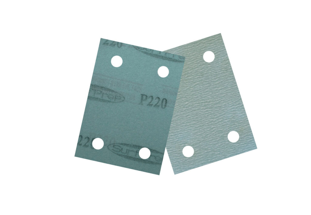 SurfPrep 3"x4" Hook & Loop Film 180 Grit with 4 Holes