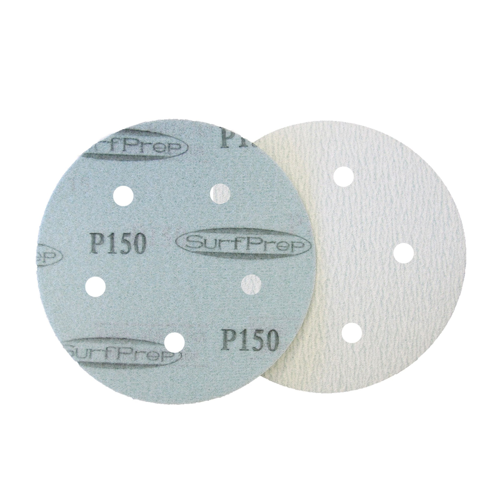 SurfPrep 5" Hook & Loop Film Disc 320 Grit with 5 Holes