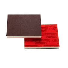 SurfPrep 3"x4"x5mm w/ 4 Holes Premium Red A/O Foam Abrasive Disc 320/Very Fine