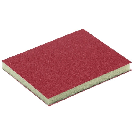 Sponge 2 Sided Red P180 Grit 4"x5"x1/2"
