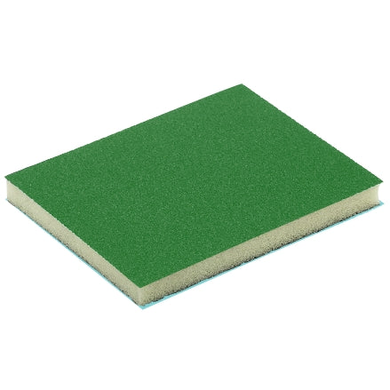 Sponge 2 Sided Green P220 Grit 4"x5"x1/2"