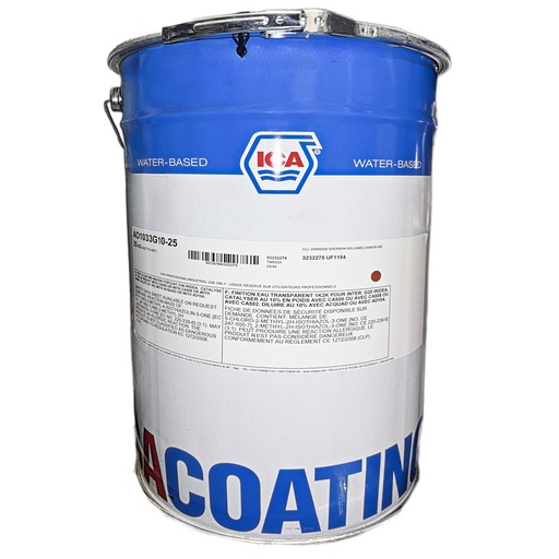 [AO1033G10-25] WATER BASED CLEAR 1K2K SELF SEAL TOPCOAT 10 SHEEN 