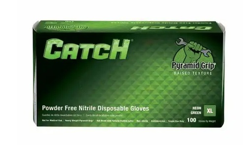 [GL-NT107NGFX] Catch Neon Green Nitrile Exam Glove 9 mil with Pyramid Grip X-Large