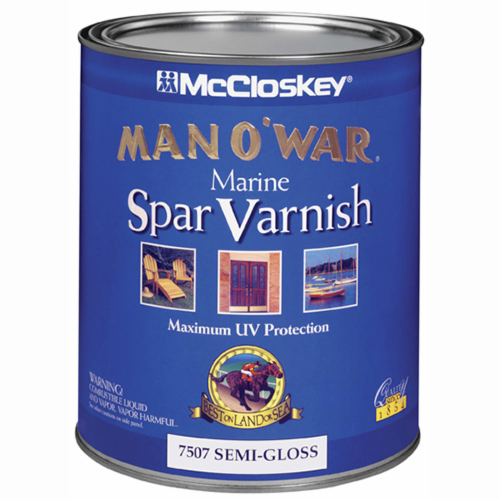 [7507] McCloskey Clear Man O'war Marine Spar Varnish, Semi-Gloss