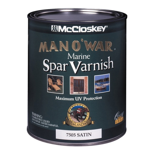 [7505] McCloskey Clear Man O'war Marine Spar Varnish, Satin