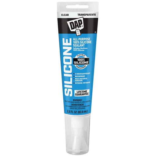 [00684] Dap 100% Silicone Window & Door Sealant Clear, Tube 2.8 fl oz