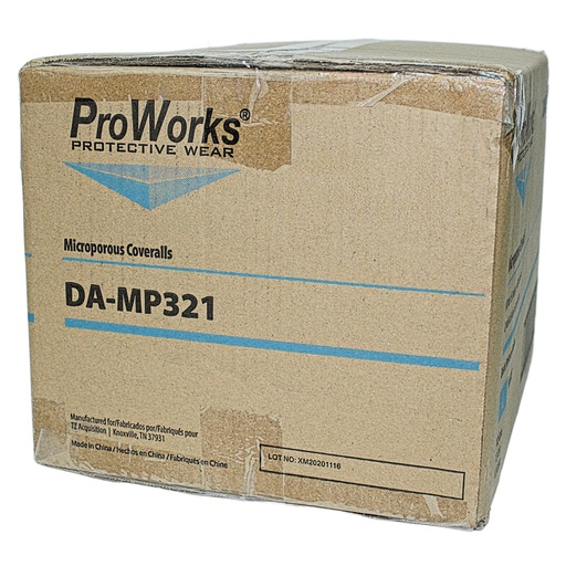 [DA-MP321] Coveralls-White, Breathable Liquid and Particulate w/o hood-Large