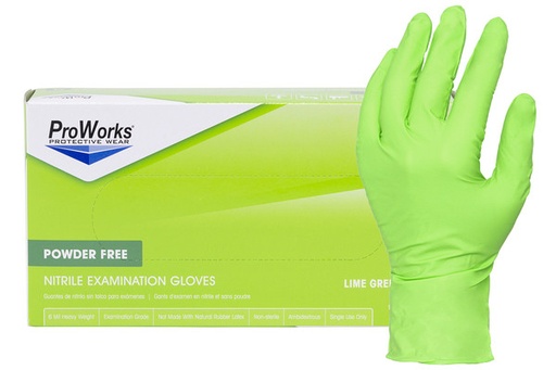 [GL-NG107FXXL] ProWorks Lime Green Nitrile Exam Glove 7 mil XX-Large
