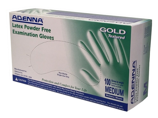 [GLD265] Gold Natural White Latex Exam Gloves 6 mil, Medium