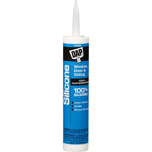 [08641] Dap 100% Silicone Window & Door Sealant Clear, Tube 9.8 fl oz