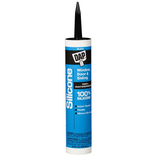 [08642] Dap 100% Silicone Window & Door Sealant Black, Tube 9.8 fl oz