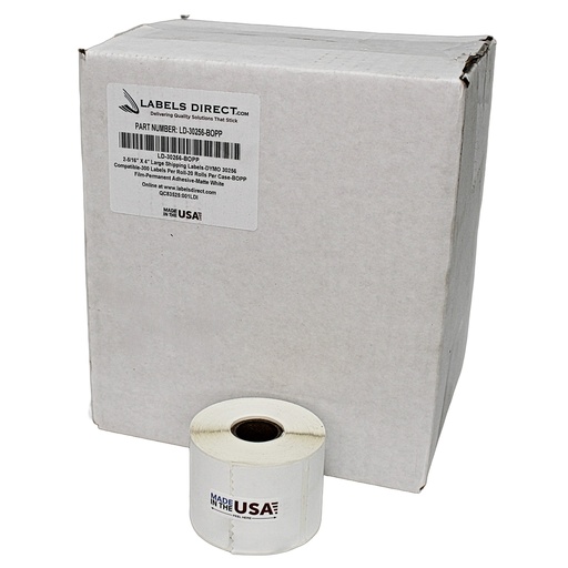 [LD-30256-BOPP] Dymo X-Pert Labels 2-5/16"x4", White, Weatherproof Film 