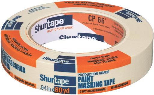 [199898] Shurtape 0.94"x60 Yds CP 66 Contractor Grade, High Adhesion Masking Tape
