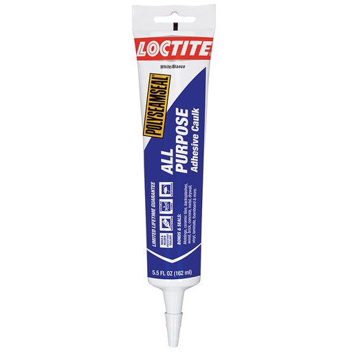[65095] Loctite Polyseamseal All Purpose Adhesive Caulk, White, Tube 5.5 fl oz 