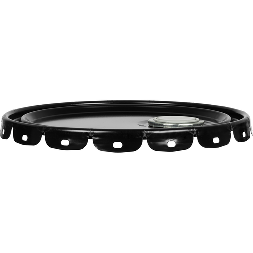 [26W4CL] 5 Gallon Steel Lug Cover, 24 Gauge UN Black with Rieke Flex Spout