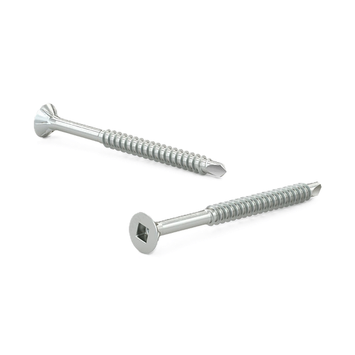 [FKWNTZ72PPR] Richelieu #7-2" PWR Drive Hybrid Wood Screw, Square Drive, Flat Head w/Nibs, Fine Thread, TEK point, Zinc 