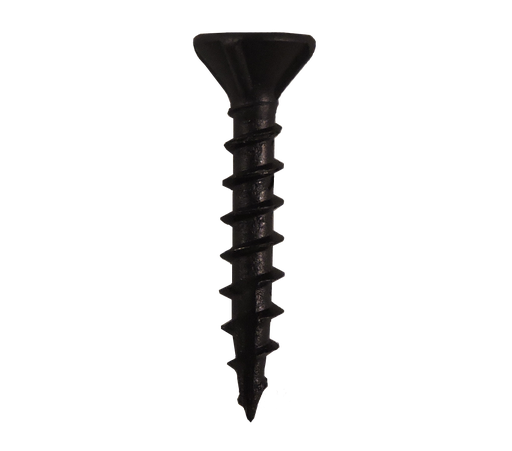 [11946] #8-11x1" Square Flat Head With Nibs Under Head Coarse Thread Type17 Black Phosphate/Wax Screws