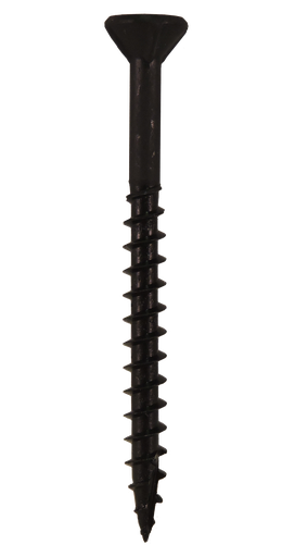 [1259] #9-10x3" Square/Phillips Flat Head With Nibs under Head Coarse Thread Type 17 Black Phosphate/Wax Screws (#8 Head O.D.)
