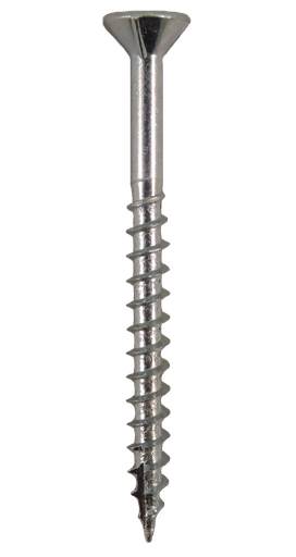[1252] #8-11x1 5/8" Square/Phillips Flat Head With Nibs Under Head Coarse Thread Type17 Zinc Plated Screws