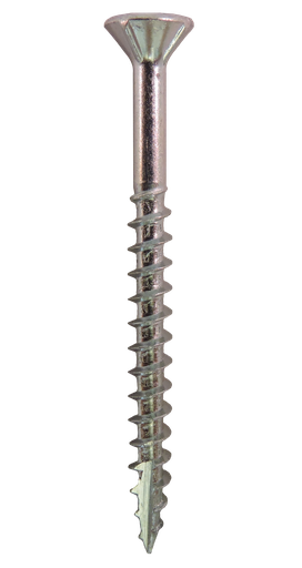 [12616] #8-11x1 5/8" Square Flat Head With Nibs Under Head Coarse Thread Type17 Zinc Plated Screws