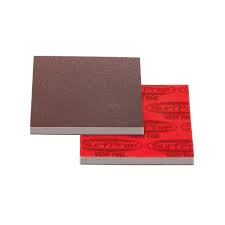 [SPRF10R060.4] SurfPrep 3"x4"x10mm w/ 4 Holes Premium Red A/O Foam Abrasive Sheet 120/Medium