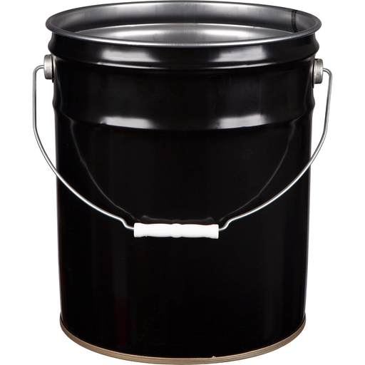 [26WC5B] 5 Gallon Black Unlined Steel Open Head Pail, 26 Ga