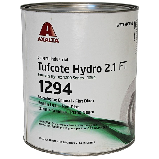 [1294 1GA] Axalta 1294 GA Tufcote Hydro 2.1 Flat Black, Acrylic Topcoat 