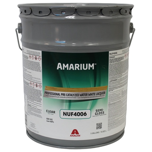 [NUF4006 PA5GA] Amarium Pre-Catalyzed Self Seal Water White Lacquer-Semi Gloss